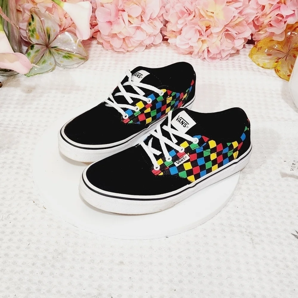 VANS Checkered Youth Off The Wall Sk8 Sneakers Colorful Shoes Size 6Y